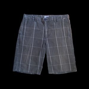 Vans Olive Green/Black Herringbone Plaid Shorts Size 36